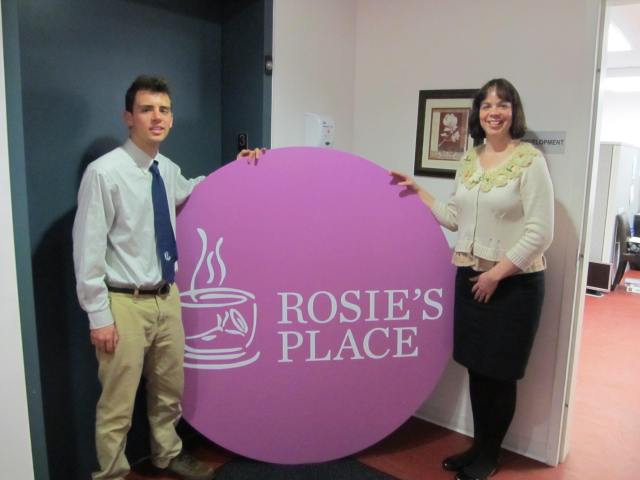 James Bianconi with Katie Amoro, Development Officer at Rosie’s Place